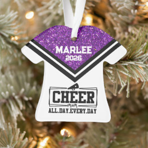 Personnalisé Purple & Black Cheer Ornament