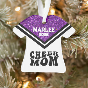 Personnalisé Purple & Black Cheer Ornament