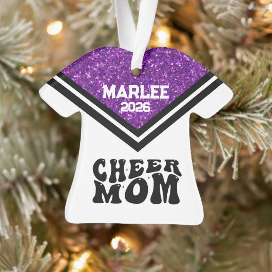 Personnalisé Purple & Black Cheer Ornament (Arbre)