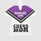 Personnalisé Purple & Black Cheer Ornament (dos)