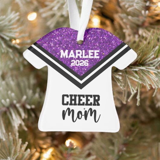 Personnalisé Purple & Black Cheer Ornament (Arbre)
