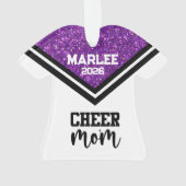 Personnalisé Purple & Black Cheer Ornament (dos)
