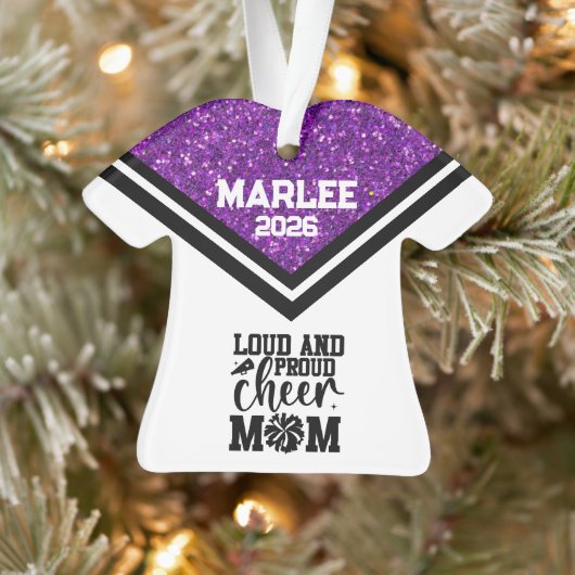 Personnalisé Purple & Black Cheer Ornament (Arbre)
