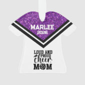 Personnalisé Purple & Black Cheer Ornament (dos)