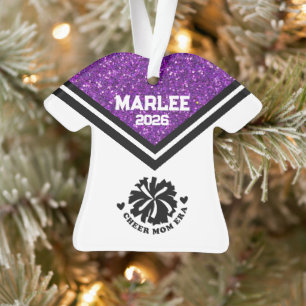 Personnalisé Purple & Black Cheer Ornament