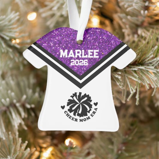 Personnalisé Purple & Black Cheer Ornament (Arbre)