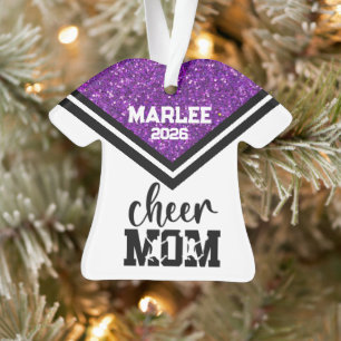 Personnalisé Purple & Black Cheer Ornament