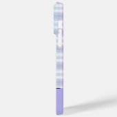 Personnalisé Purple Plaid iPhone 14 Pro Max Coque (Verso / Gauche)