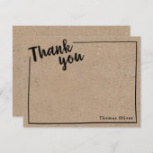 Personnalisé Rustci Merci Note, Script noir (Devant / Derrière)