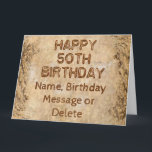 Personnalisé Rustic 50th Birthday Cartes pour lui<br><div class="desc">Personnalisé Rustic 50th Birthday Cartes pour lui. 2 modèles de zone de texte pour vos messages Happy 50th Birthday. Tapez son Nom et votre Message dans les deux zones de texte à votre droite ou Supprimer tout ou partie du texte. Appelez Rod ou Linda pour créer l'assortiment et la coordination...</div>