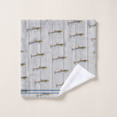 Personnalisé Rustique Bleu Saumon Gris Bois (Gant de toilette)