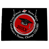 Personnalisé, Sacs cadeaux pour diplômés, noir et  (Devant)