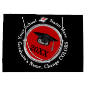 Personnalisé, Sacs cadeaux pour diplômés, noir et  (Dos)