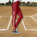 Personnalisé Softball Leggings Nom du joueur d'équ<br><div class="desc">Des leggings personnalisés pour vous ou toute votre équipe de softball. Votre nom d'équipe remonte les jambes et votre monogramme, nom ou numéro est placé juste au-dessus de la cheville. Vous pouvez également changer la couleur arrière - plan pour qu'elle corresponde à l'uniforme/aux couleurs de votre équipe - il suffit...</div>