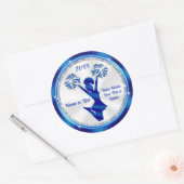 Personnalisé, Stickers Cheval, Bleu, Blanc, Argent (Enveloppe)