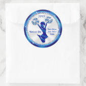 Personnalisé, Stickers Cheval, Bleu, Blanc, Argent (Sac)