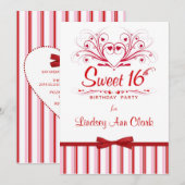 Personnalisé Sweet 16 Anniversaires Invitations (Devant / Derrière)