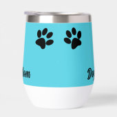 Personnalisé Turquoise & Black Dog Paw Dog Maman (Droite)