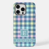 Personnalisé Turquoise bleu rose À damiers Motif (Verso)