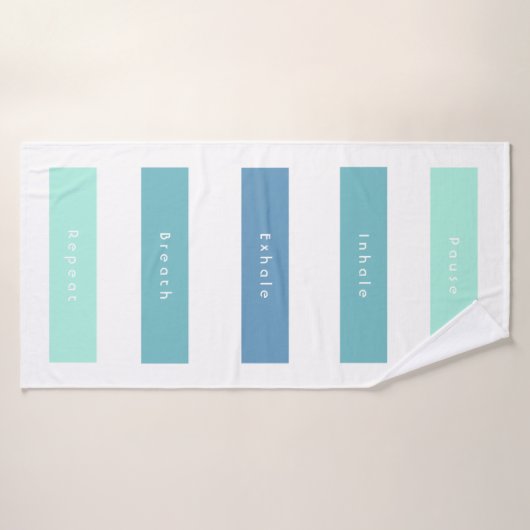 Personnalisé Vert Bleu Pause Inhale Exhale Respira (Serviette de bain)