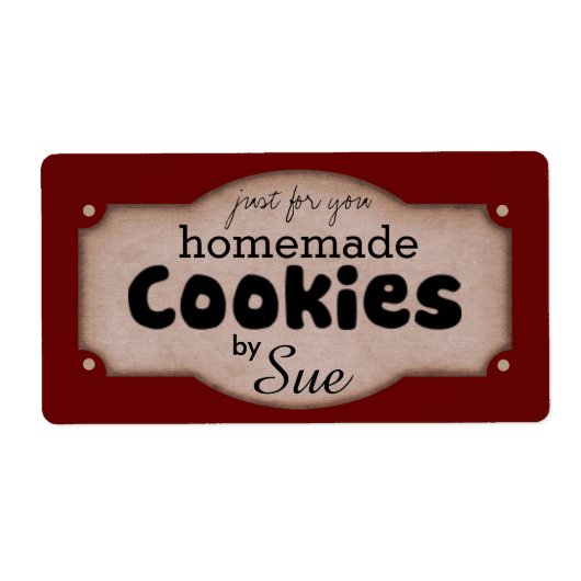 Personnalisé Vintage Cookie Donner Étiquettes (Devant)