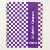 Personnalisé violet blanc À damiers 2024 (Devant)
