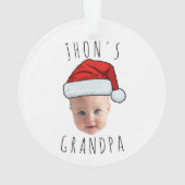 Personnalisé Visage bébé Père Noël Chapeau Photo d (dos)