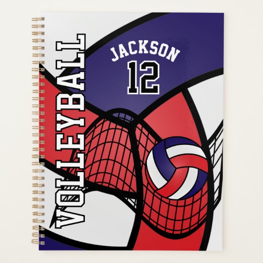 Personnalisé - Volley-ball en rouge, blanc et bleu (Devant)