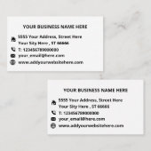 Personnalisé votre Carte de visite d'informations  (Devant / Derrière)