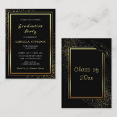 Personnalisé Votre Invitation De Diplôme Black Gol (Devant / Derrière)