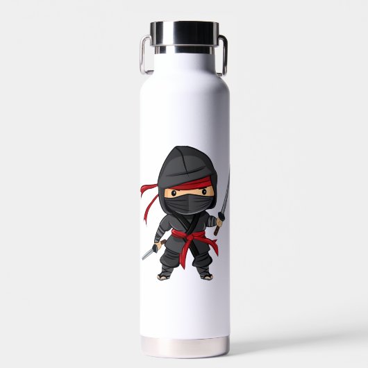Personnalisé Votre Nom Ninja Bouteille d'eau (Avant)