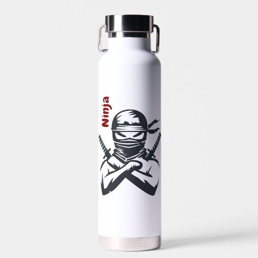 Personnalisé Votre Nom Ninja Bouteille d'eau (Avant)