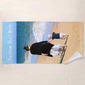 Personnalisé Votre Photo Plage Serviette Texte Per (Devant)