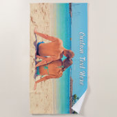Personnalisé Votre Photo Plage Serviette Texte Per (Devant)