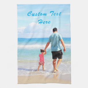 Personnalisé Votre Photo Serviette De Cuisine Text