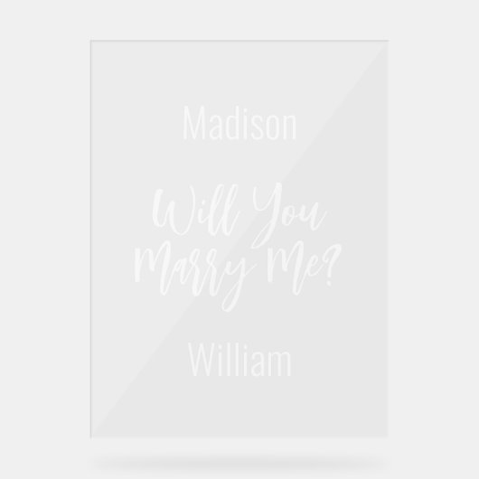 Personnalisé voulez-vous m'épouser signe acrylique (Recto)