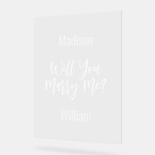 Personnalisé voulez-vous m'épouser signe acrylique (Angle)
