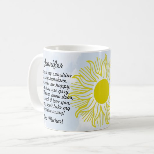 Personnalisé Vous Êtes Mon Sunshine Coffee Mug (Devant gauche)