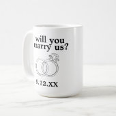 Personnalisé, vous nous épouserez ? Café Mug (Devant gauche)