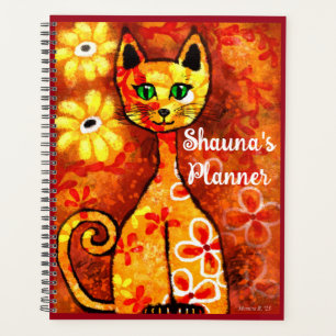 Personnalisé Whimsical Retro Kitty Chat Orange Rou