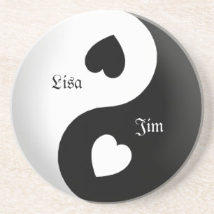 Personnalisé Yin Yang Love Dessous de verre