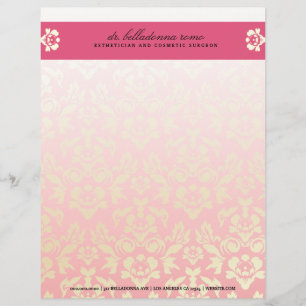 Personnalisée en-tête de lettre de rose de la damassé
