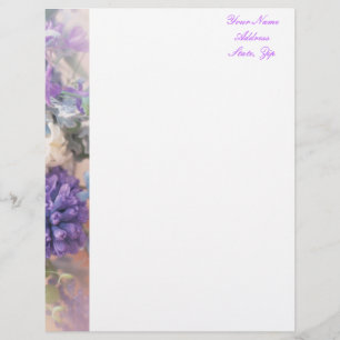 Personnalisée En-tête de lettre floral pourpre