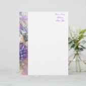 Personnalisée En-tête de lettre floral pourpre (Debout devant)