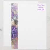 Personnalisée En-tête de lettre floral pourpre (Devant / Derrière)