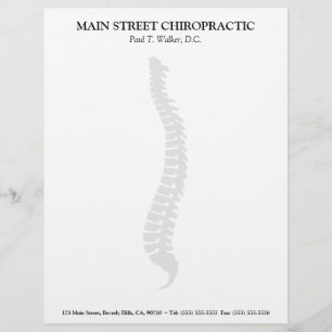 Personnalisée En-tête de lettre latéral de chiropractie d'épine