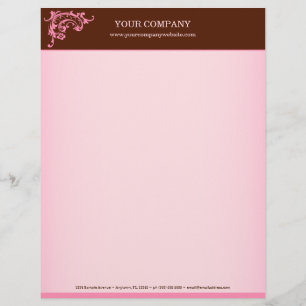 Personnalisée En-tête de lettre rose et Brown
