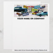 Personnalisée En-tête de lettre - voitures classiques de (Devant / Derrière)