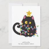 Personnalisée Funny Black Cat Joyeuse Carte de Noë (Devant)