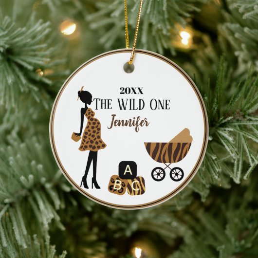 Personnalisée maman enceinte Ornement Jungle (Arbre)